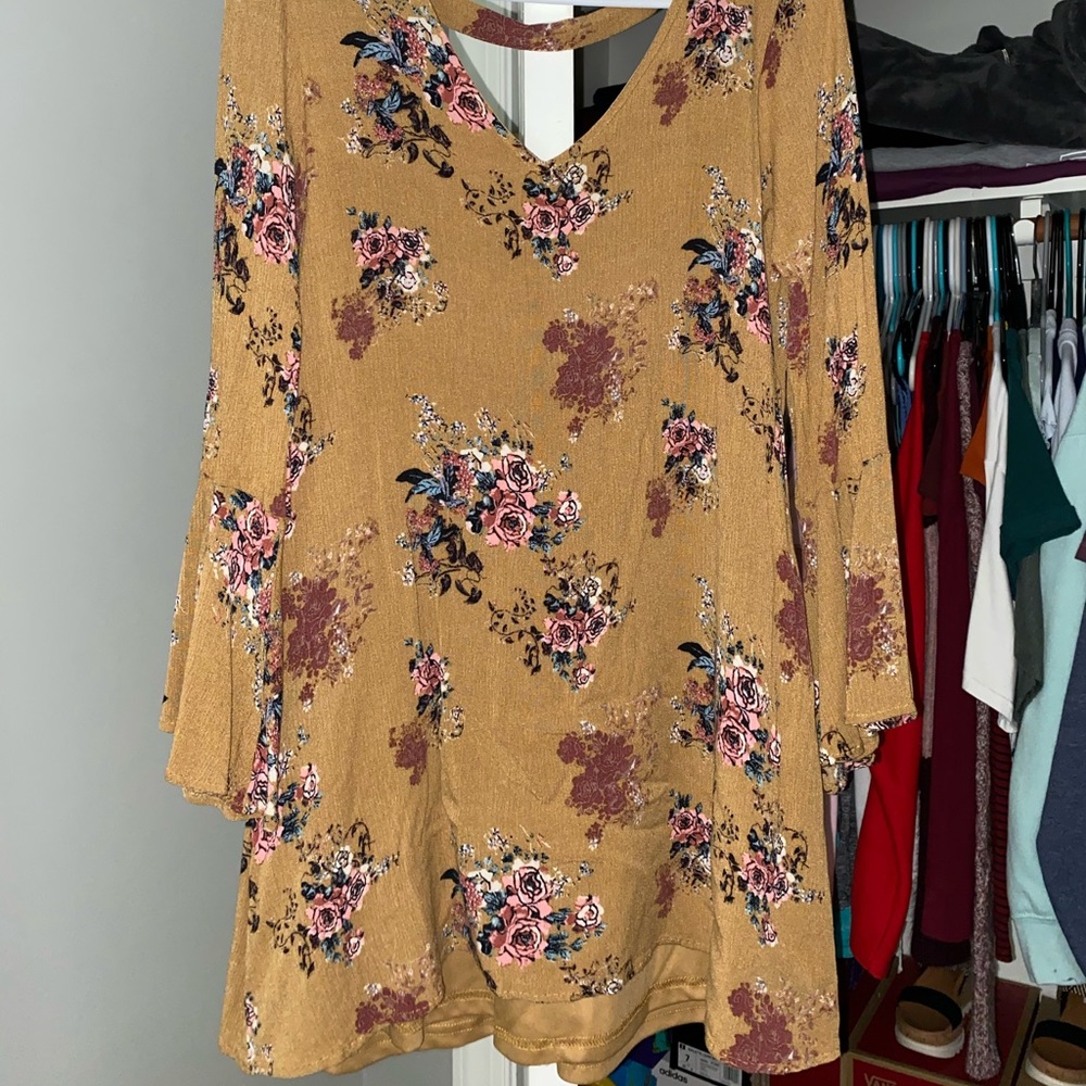 Mustard Altar’d State Floral Dress